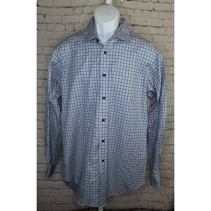 TM Lewin Blue Plaid Men's 16.5 x 36 Regular Fit Button Up Shirt Limited Edition